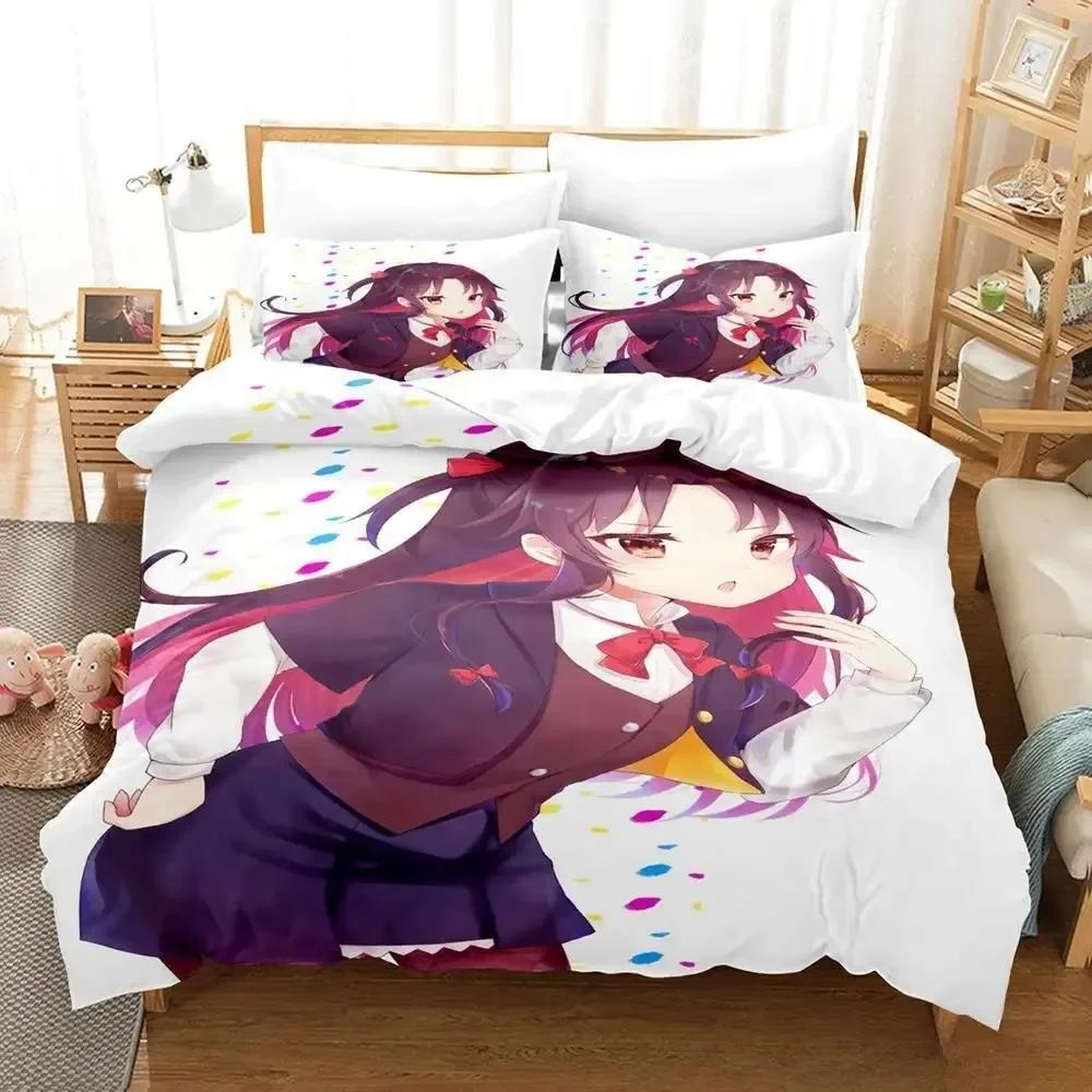 Kawaii Anime The Ryuo's Work Is Never Done Bedding Set Single Twin Full Queen King Size Bed Set Adult Kid Bedroom Duvetcover Set