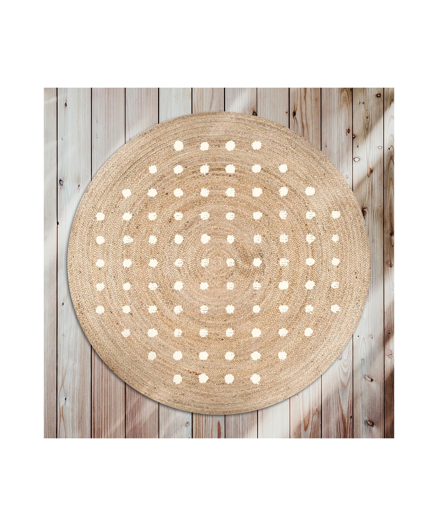 

Carnival Bolero Weave White Pauntie Printed Round Modern Jute Rope Carpet Wicker Rug
