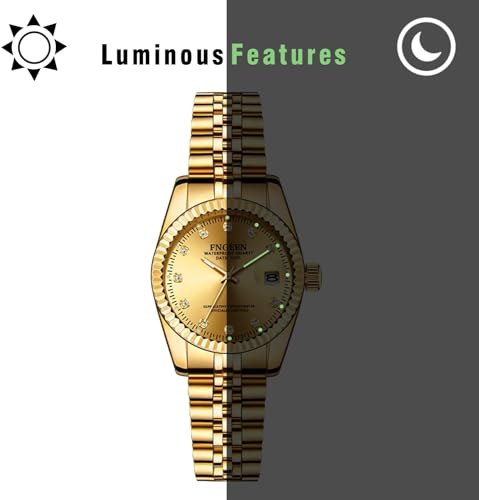 Couple's Gold Stainless Steel Watches: 3ATM Water Resistant, Stylish Analog Display, Japanese-Made Quartz Movement, Gold, Leisure, Business, Men's, Wo