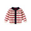 Spring and Autumn Children's Clothing Boys' Sweater Cardigan Baby Striped Knitwear Round Neck Clothes Children's Woolen Top Jacket