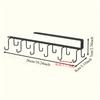 1PC Double-row Storage Rack with 12 Stainless Steel Hooks for Hanging Cups; No Drilling Required for Installation.