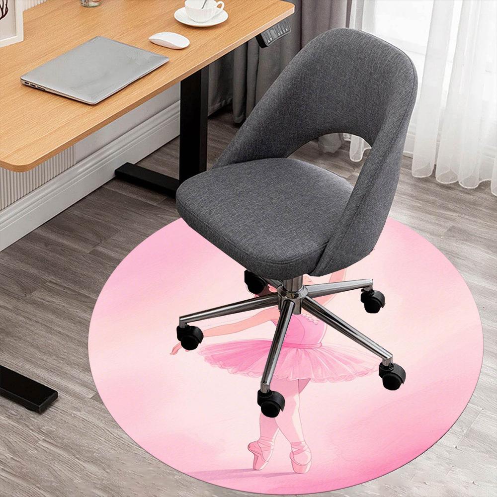 1PC Ballet Tutu Pink Round Chair mat Area Rug - Non-Slip, Floor Mat for Office, Bedroom, home decor Christmas Gift c0528116