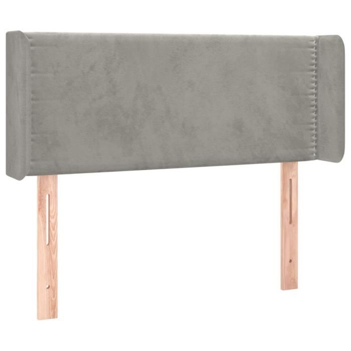 3118670 vidaXL Headboard with Ears Light Grey 103x16x78-88 Cm Velvet