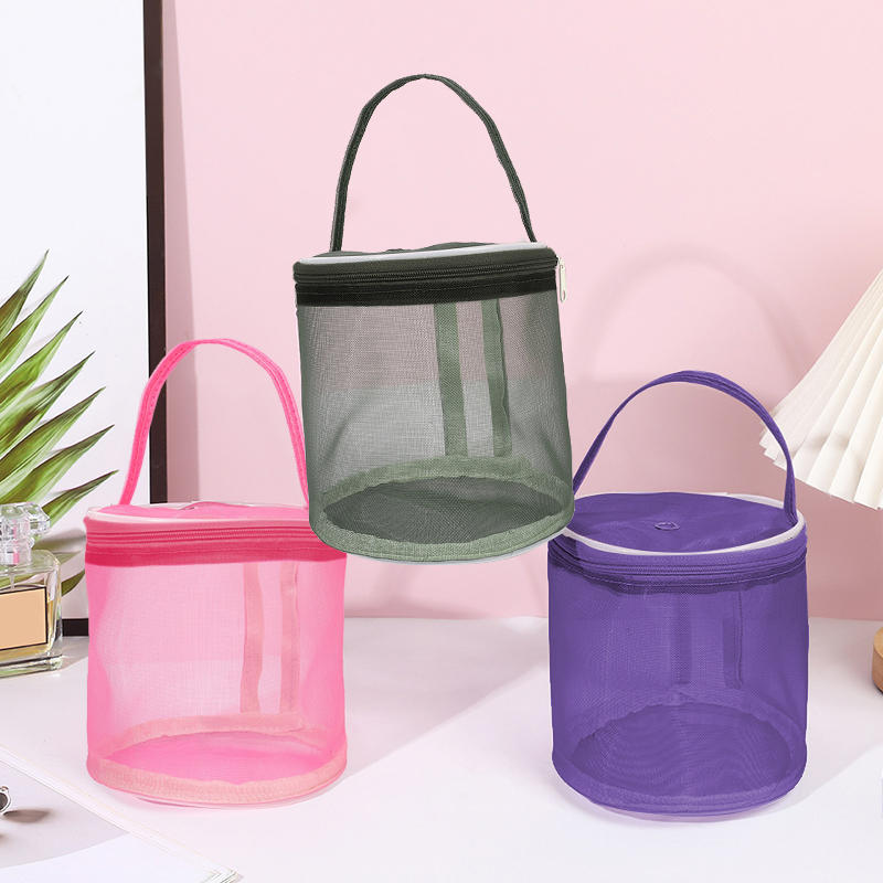 Portable Storage Bag Solid Color Crochet Handbag Organizer Weave Tools Sewing Accessories Hollow Mesh Knitting Wool Yarn Bags