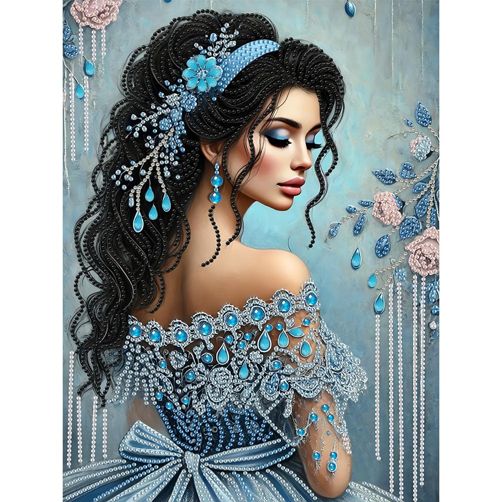 Částečně speciální tvarovaný vrták 5D DIY sada na diamantové malování Elegantní luxusní žena 30*40cm Ruční výroba Kreativní domácí umělecká dekorace