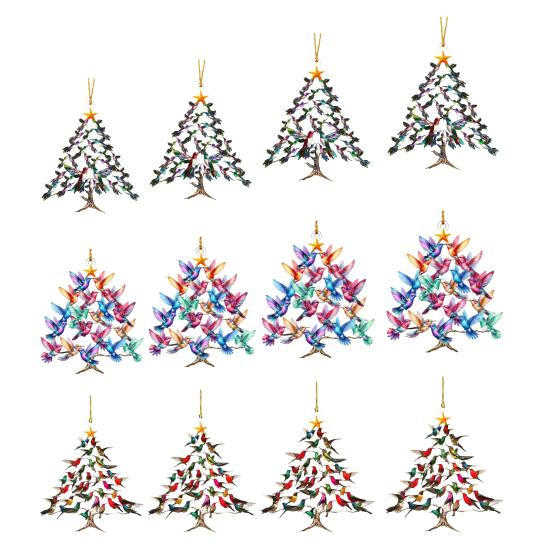 Sun-Catcher Hummingbird Ornament Dual-Sided Acrylic Garden Decor with Prismatic Effects Christmas Tree Hanging Accessory