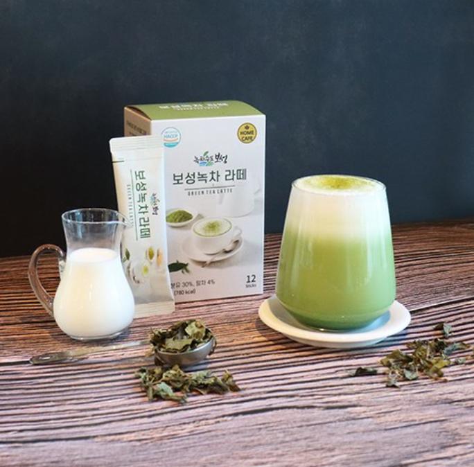 Nokcha Sudo Boseong Grönt te Latte Pulver 12 Stickor