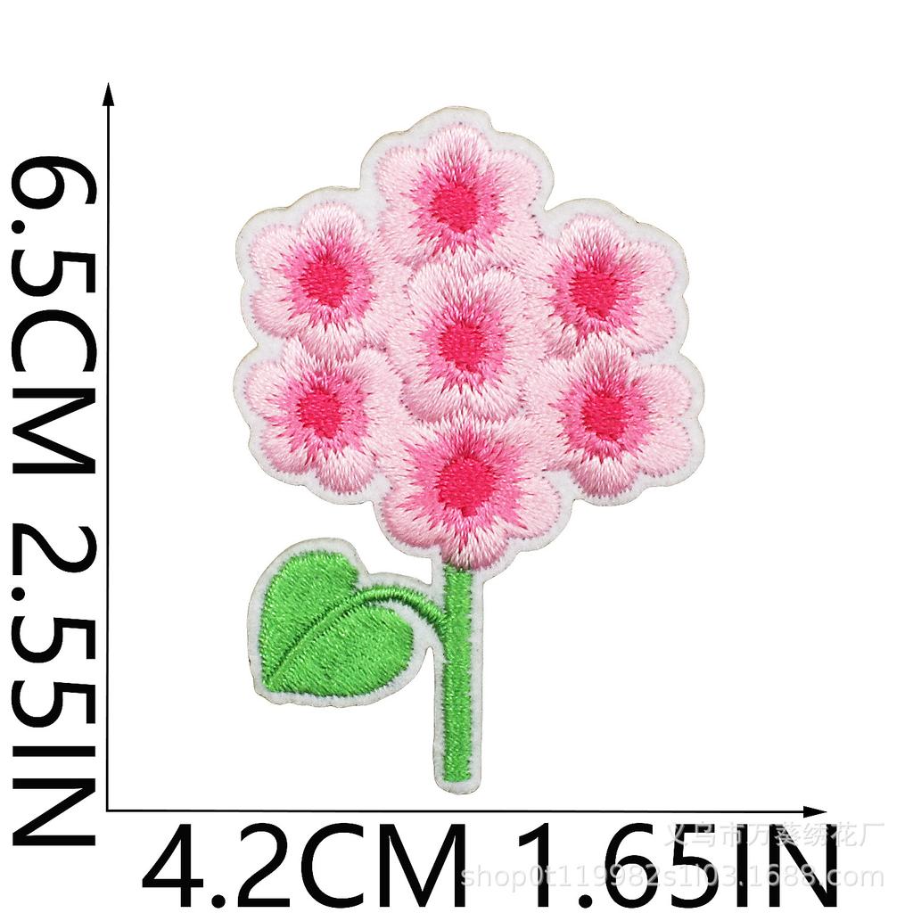 Small Daisy Embroidery Cloth Sticker Cartoon Peony Flower Bag Decoration Computer Embroidery Beautiful Small Red Flower Patch Ironing