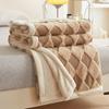 Teddy Velvet and Rabbit Fur Blend Jacquard Double-Layer Blanket