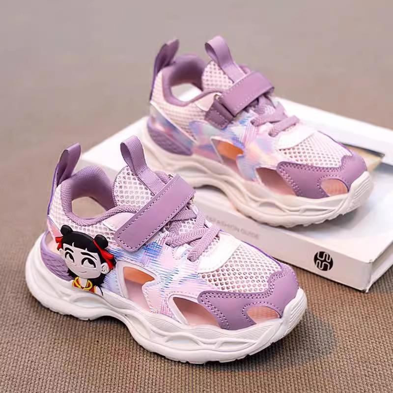 Nezha Mädchenschuhe 2025 neue Sommer Kinder Sportschuhe Dad-Schuhe ältere Kinder Mesh atmungsaktiv einzelne Meshschuhe Mädchen