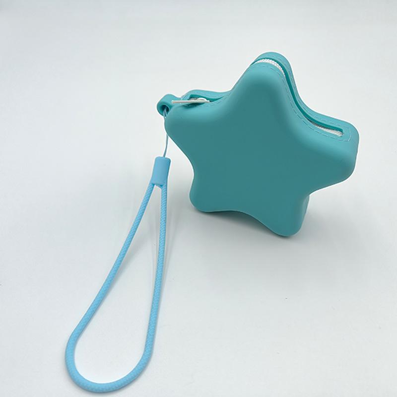 Creative Silicone Coin Purse Portable Zipper Cosmetic Bag Starfish Shape Earphone Bag Women Girls Multifunction Storage Bag
