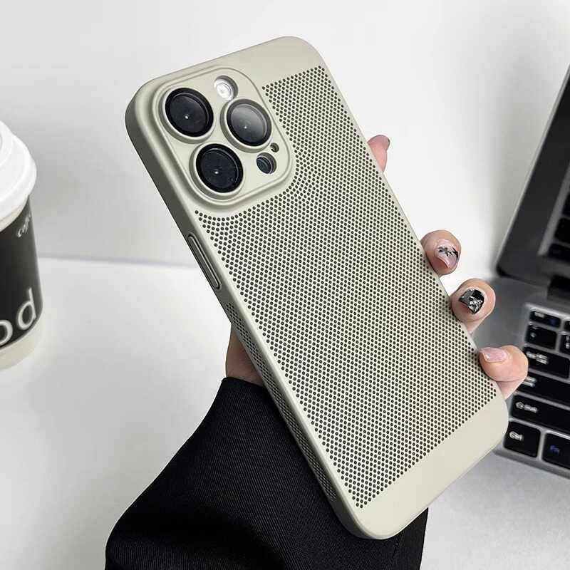 Applicable To IPhone17 Ultra Thin Cooling Mesh Shell Apple 16promax Full Inclusive Lens Film Mobile Phone Case 13 Protection Case