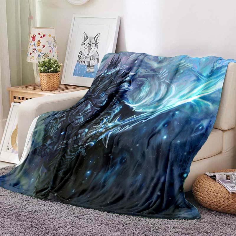 World of Warcraft Blanket Game Cosplay Blanket 3D-Printed Super Soft Blanket Flannel Blankets for Adults & Kids Home Decor