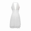 New Chiffon Midi Dress | Off-Shoulder Sleeveless W/ Ruched Waist - Solid Color Elegant Bodycon Dress for Evening & Cocktail (Slim Fit)