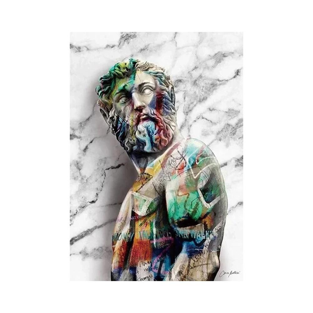 Statue of David Graffiti Art Canvas Painting David Head Sculpture Posters and Prints Street Wall Art Pictures for Room Decor