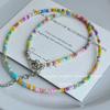 Einfacher Perlen-Choker Damen Koreanische Mode Anhänger Bunt Handgemacht Boho Halskette Kette Halskette Damen Schmuck Geschenk