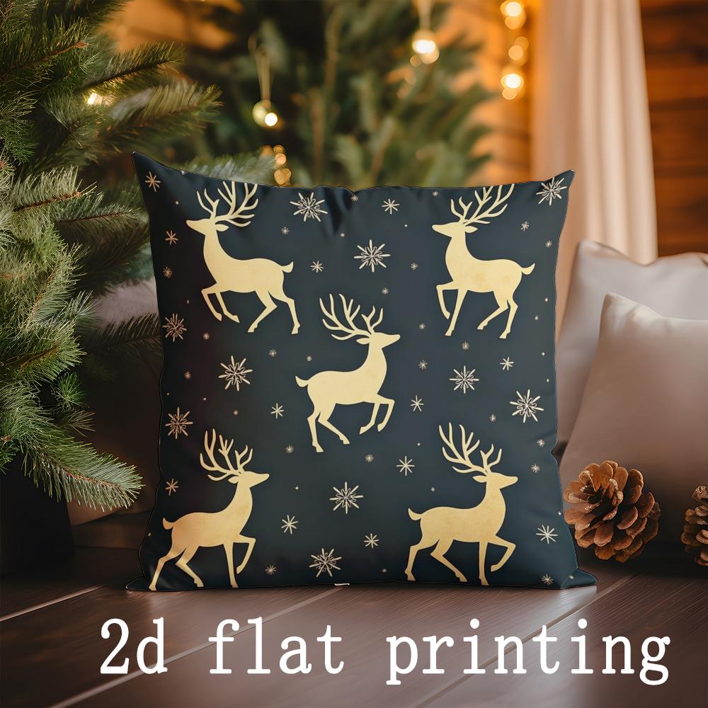 Home Decor Christmas-themed Decorative Pillow Covers Suitable For Sofa Bedroom Car Pillow Cover Cushion Rectangular Back Cushion