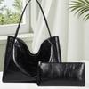 Large Capacity Mother And Child Tote Bag Simple Versatile Soft Surface Commuter Retro Shoulder Armpit Bag