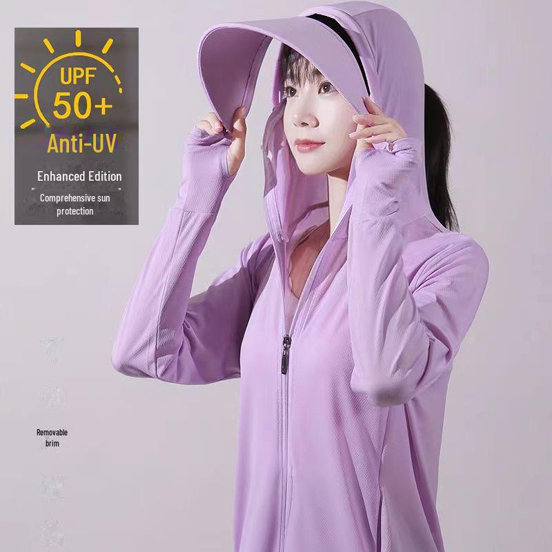 "Unisex UV Protection Detachable Brim Ice Silk Jacket"