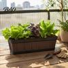 Thickened Durable Plant Containers 18 Inch Rectangular Planter Box, Imitation Wood Grain Window Box Planter, Plastic Vegetables Portable Flower