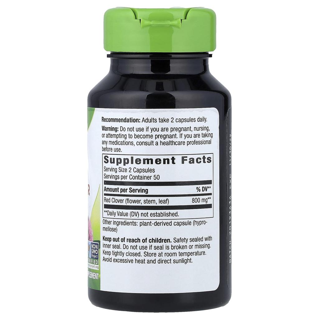 Nature'S Way, Red Clover Flower/Herb, Veggie Capsules, 100 Capsules (400Mg per Capsule)