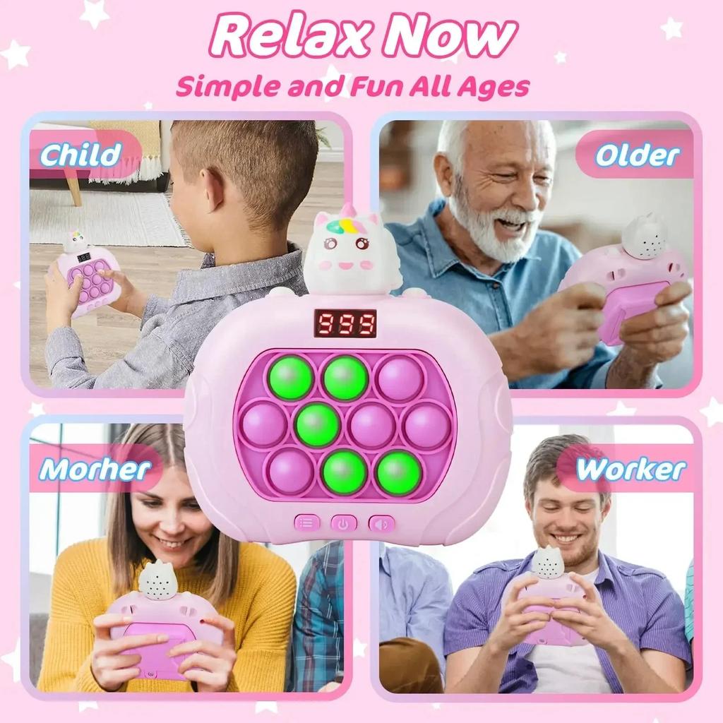 Stress Relief Toy Electronic Pop Quick Push Game Console Suitable for Adults and Childrens Toys Anti Stress Gift for Child Adult