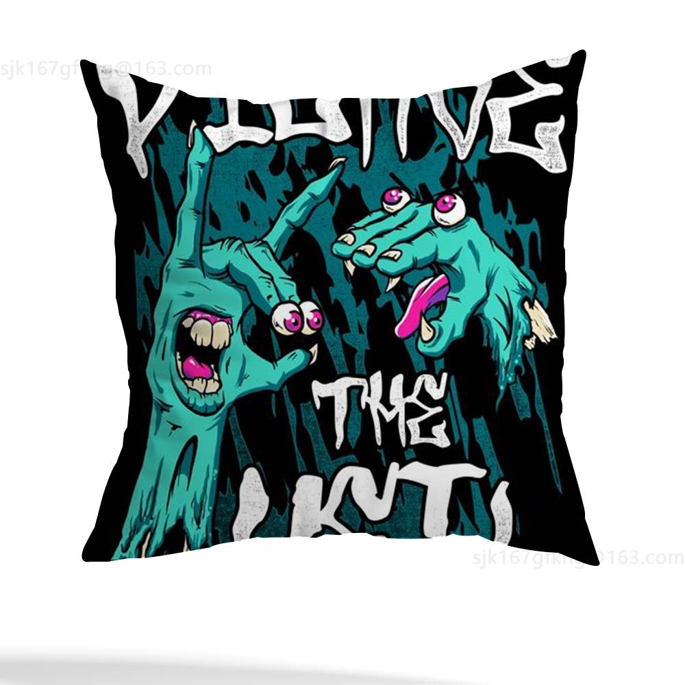 P-Pierce The Veil Music Pillow Case Sofa Living Room Bedroom Headboard Backrest Cushion Square Cushion Nap Time
