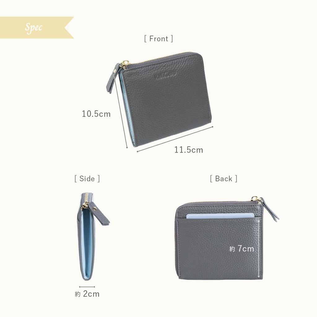 Mini Wallet for Bills Will Not Large Card Coin Small [RafiCaro] Women, Fold, Capacity, Holder, Purse, Wallet, L-shaped Zipper, Thin, Compact,