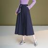 Autumn Silk Scarf Bow A-Line Pleated Skirt for Women
