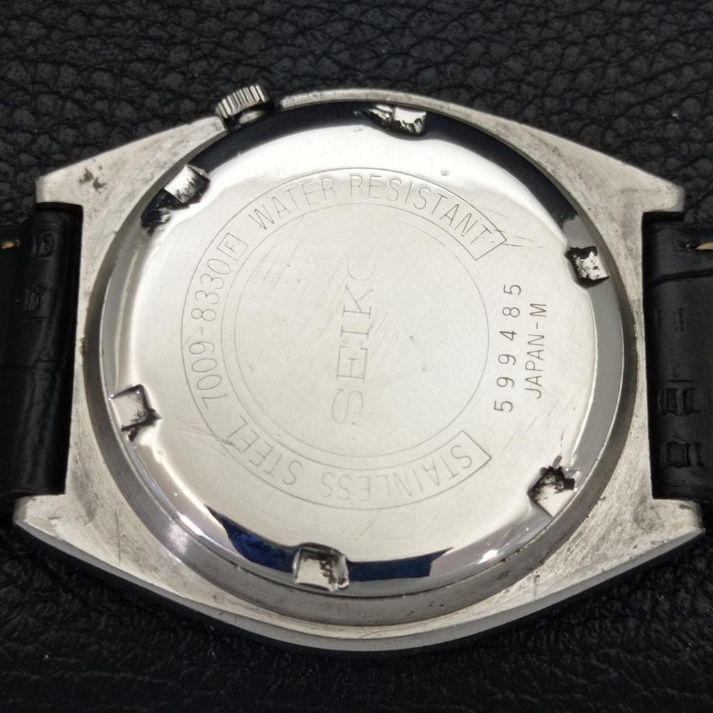 JAPAN VINTAGE SEIKO 5 AUTOMATIC 7009A MENS BLACK COLOR DIAL WATCH a500773-5 R154-a500773
