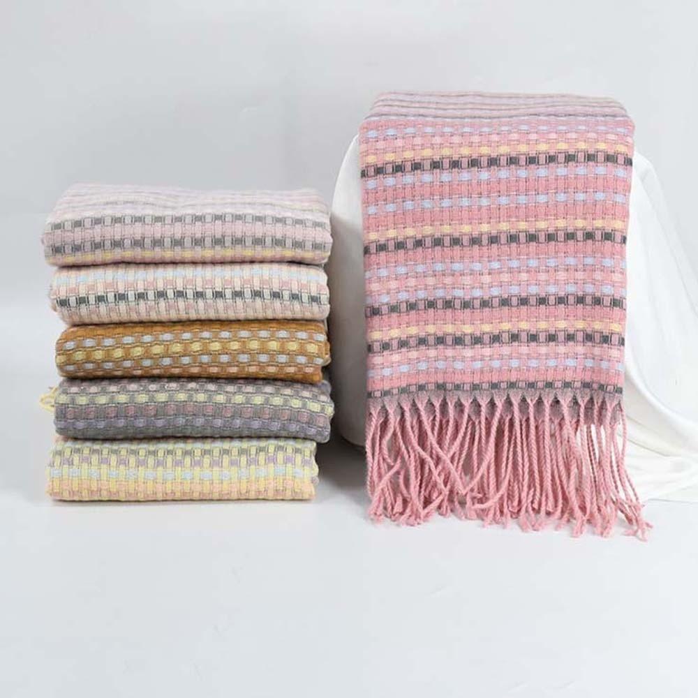 Anti-Kälte Dopamin Karoschal Weicher Langer Schal mit Quaste Geschenke Gestrickter Wollschal Paar