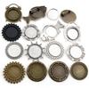 5 Stück 20mm Innenmaß Antik Bronze und Antik Silber Plated Brosche Anstecker Klassisch Multi Stile Cabochon Fassung