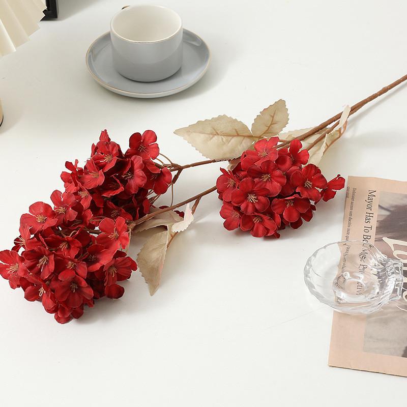 

Simulation Hydrangea Flower Living Room Hotel Decoration Outdoor Accessories красный