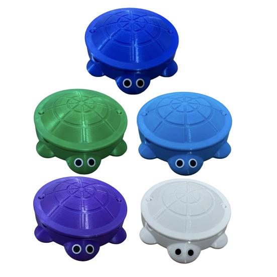 Mini Schildkröten-Sandkasten mit Deckel Sand Mini-Werkzeuge Zubehör 3D-gedruckte Schildkröte Sandaufbewahrungsbox Runder Behälter Kindersommer-Strandspielzeug