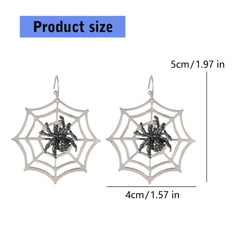 Lightweight Alloy Spiders Earrings with Allergy Resistant Pin Comfort Fit for Daily Wear Party Use Gothic Style Music Festivals