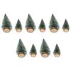 10Pcs Christmas Pine Tree Decor Set Xmas Small Ornament Tabletop Artificial Tree