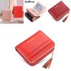 Womens Short Wallet Pu Leather Multicard Holder With Tassel Decoration For Daily Use