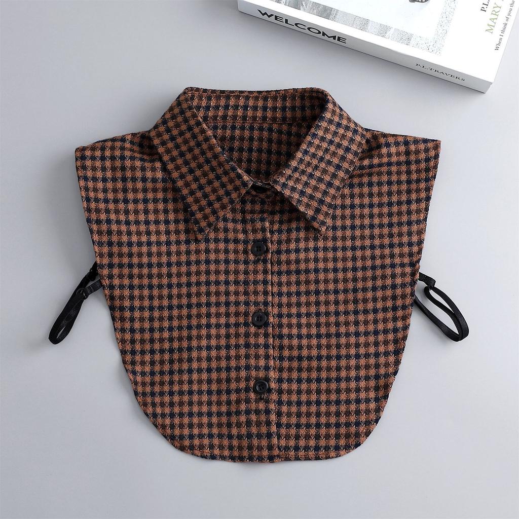 Vintage Woman Fake Collar for Sweater Autumn Black Lady Detachable Collar shirt Neckwear Solid Color False Collar