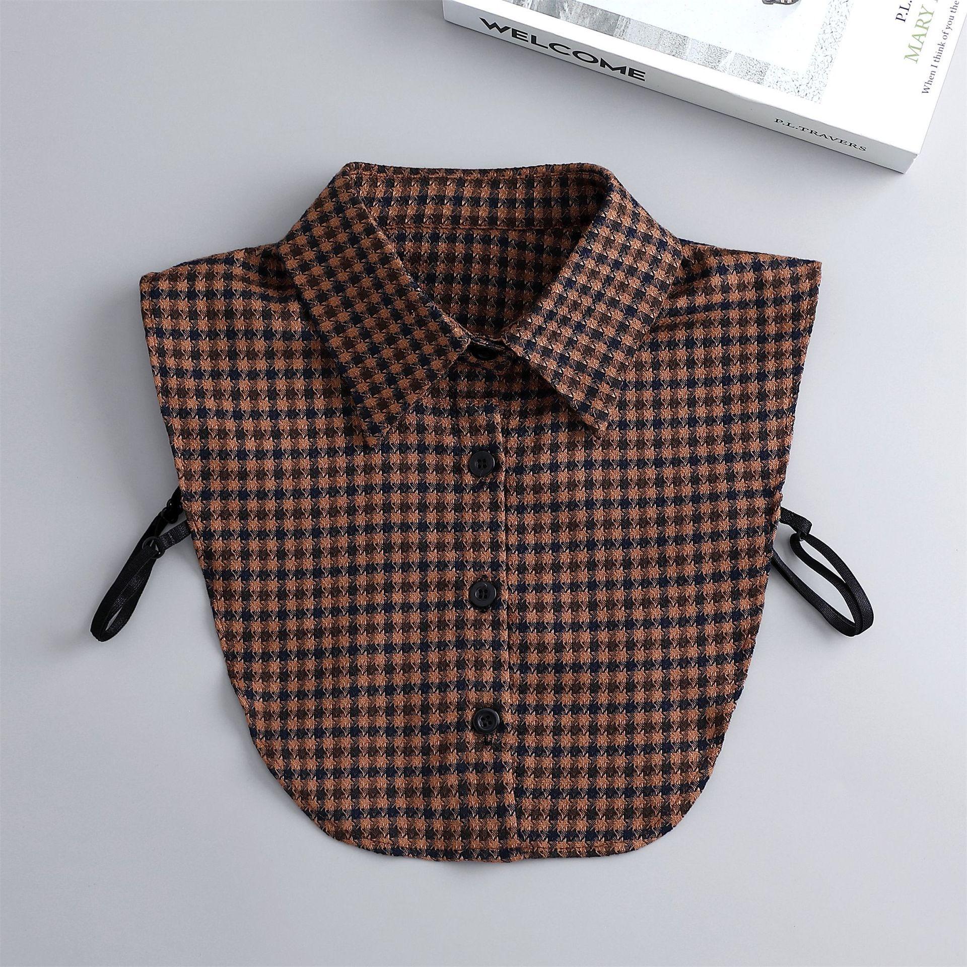 Винтажный женский съемный воротник для свитера, осенний, черный, для леди, отстегивающийся воротник, шейный платок, однотонный, накладной воротник