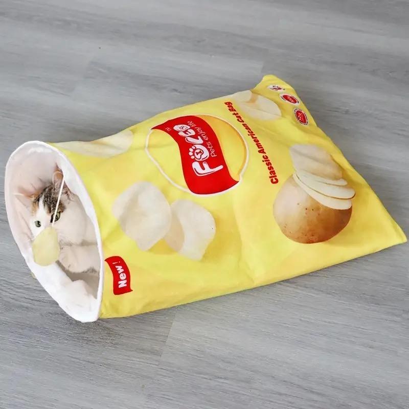 

Спальный мешок для кошек Мягкая кошачья кровать Удобная кошачья кровать с карманом для котенка и щенка Закрытая теплая кошачья сумка с кошачьей игрушкой Складное кошачье гнездо