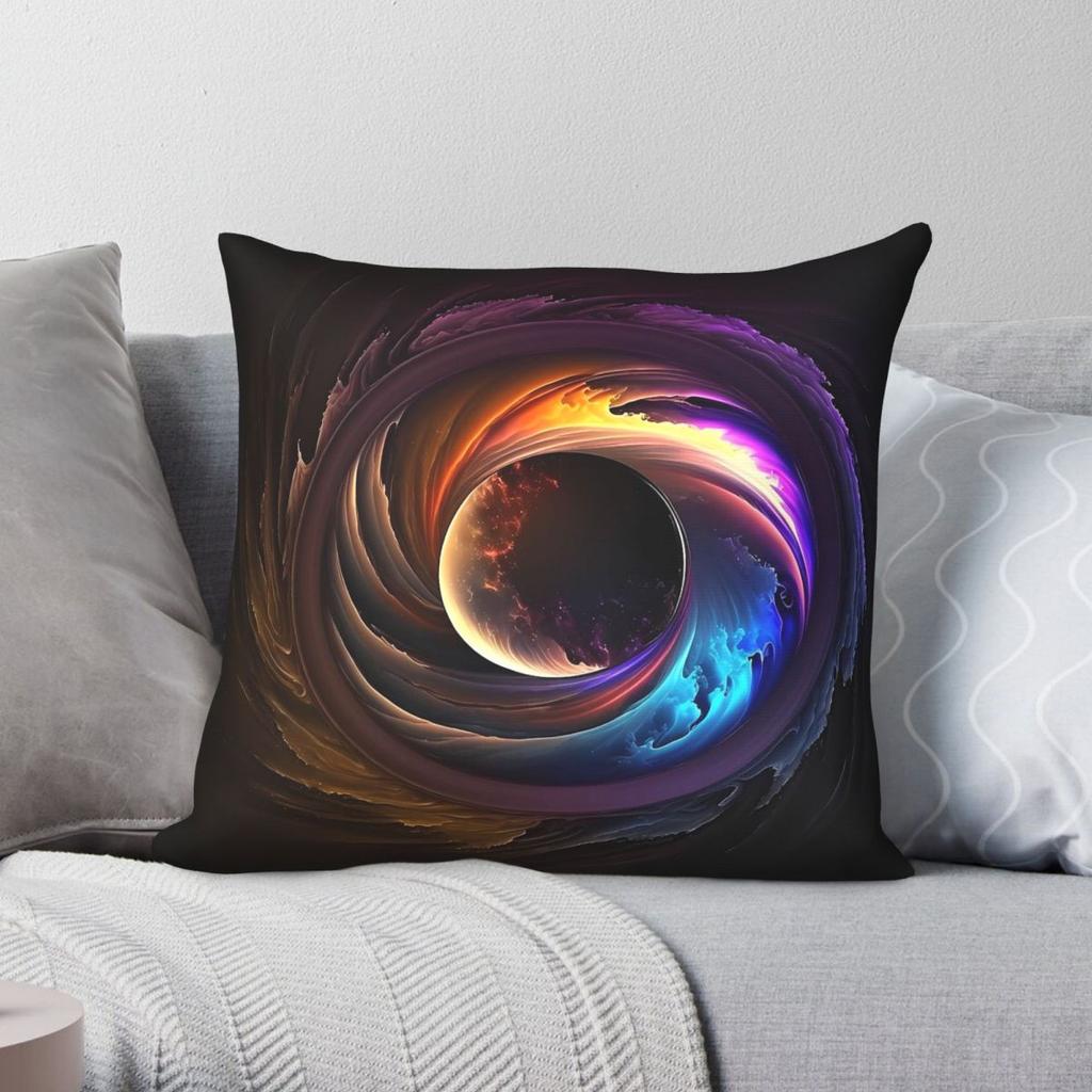 Galaxy Cosmic Swirl Square Pillowcase Polyester Linen Velvet Creative Zip Decorative Room Cushion Cover