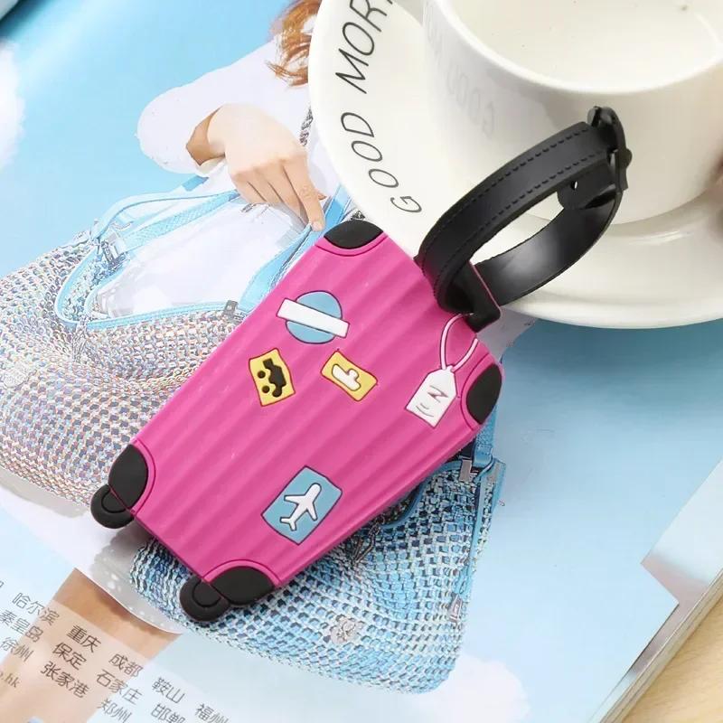 Silicone Luggage Tag Women Men Portable Suitcase Address Label Baggage Boarding Bag Tag Holder Travel Accessories