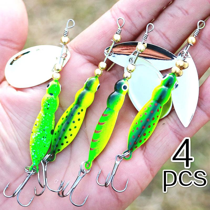 

SOUGAYILANG Приманка для зимней рыбалки, 4 цвета, металлические приманки для джиговой ловли, свинцовые крючки, искусственная приманка, джиг, ложка, приманка 4PCs