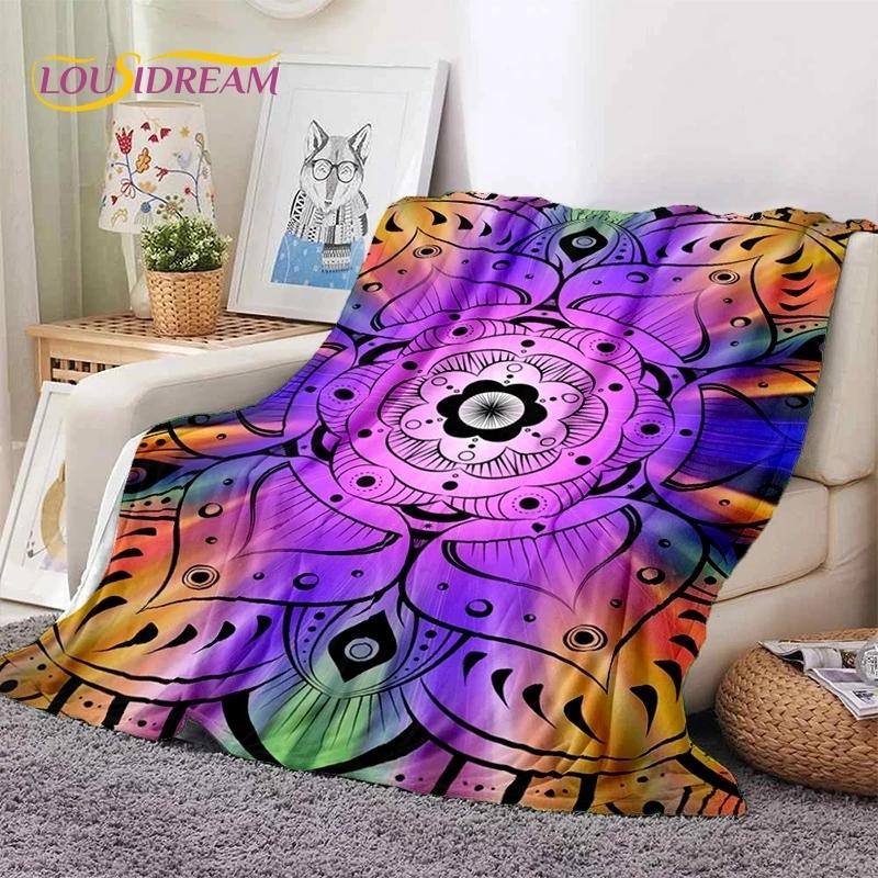 

3D Mandala Yoga Flower Bohemia Meditation Nature Soft Flannel Blankets,Throw Blanket Comfortable Blanket for Picnic Beds Bedroom 75x90cm( 29x35in )