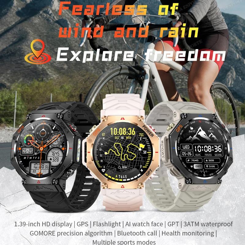 2025 New Swimming Smart Watch Watch IP69K Waterproof BT Call GPS Compass Amoled Military Sport Smartwatch Men Women for Xiaomi Huawei