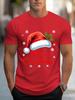 Mens Trendy Clothes Shortsleeved Casual Sports Tshirt with Christmasthemed Pattern Comfortable Regular Roundneck Outdoor