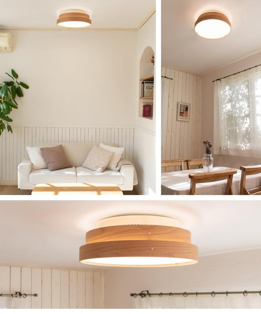 Ampoule LED Ceiling Light, Natural Oak, Varuma