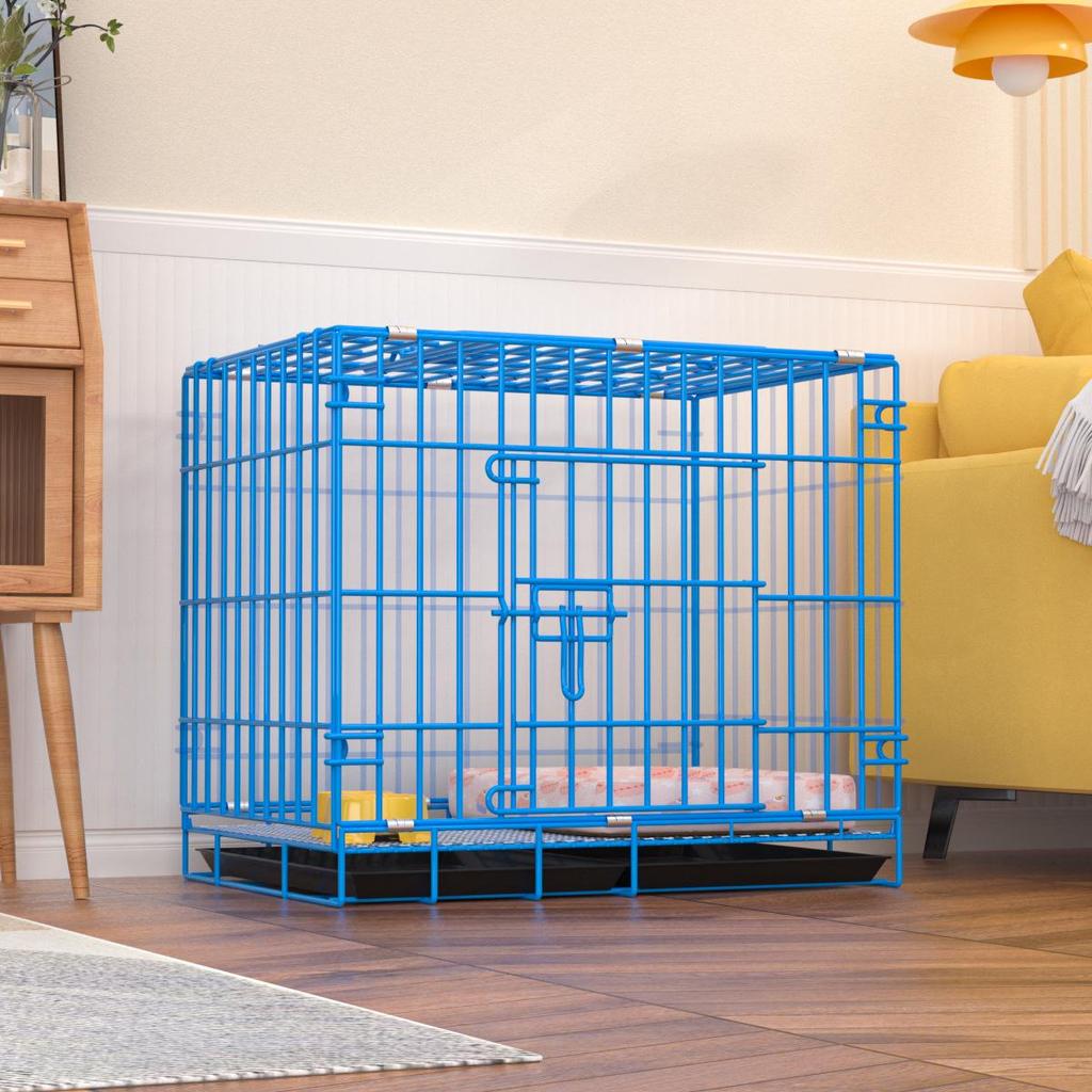 Foldable Metal Dog & Cat Cage for Home, Indoor/Outdoor, Car or Rescue Use