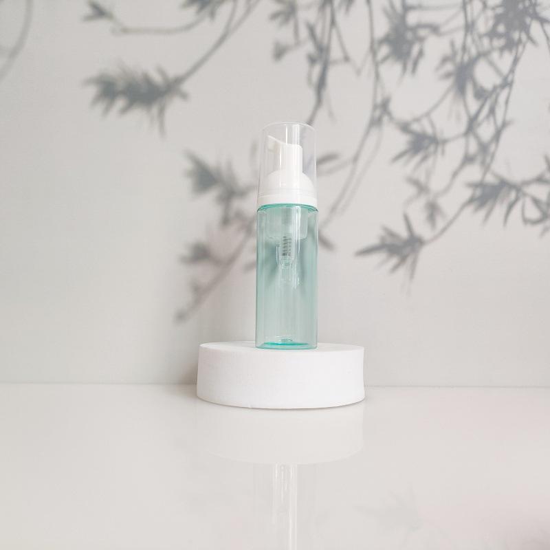 60ml Portable Transparent Green Facial Cleanser Foaming Bottle