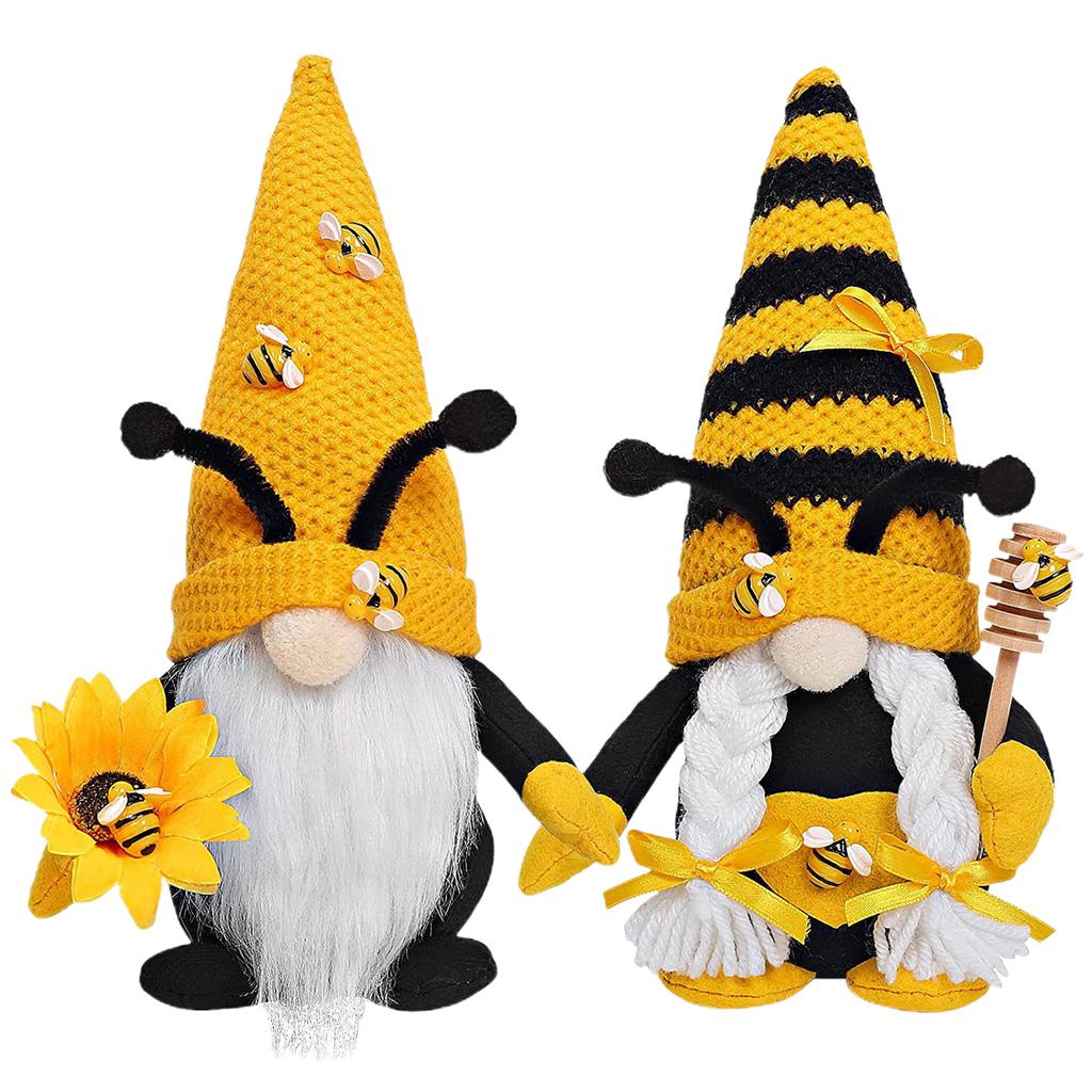 Bees Gnome Soft Plush Toy Handmade Spring Bees Elves Decoration Festive Gifts